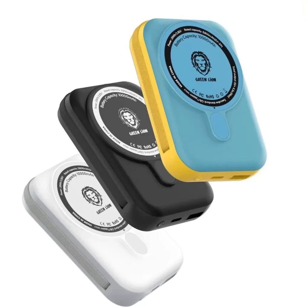 پاوربانک گرین لاین مدل Monaco Grip ظرفیت ۱۰ هزار میلی‌آمپر با شارژ سریع و مگ سیف