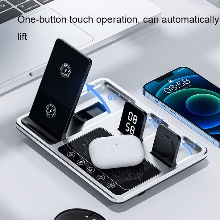 شارژر وایرلس گرین مدل GN4IN1WCSGY با توان ۱۵ وات و ۳ پورت USB Type C