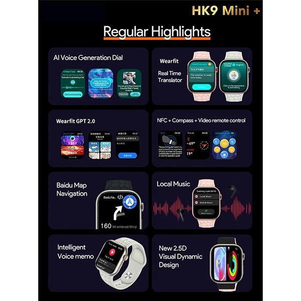 ساعت هوشمند HK 9 MINI PLUS
